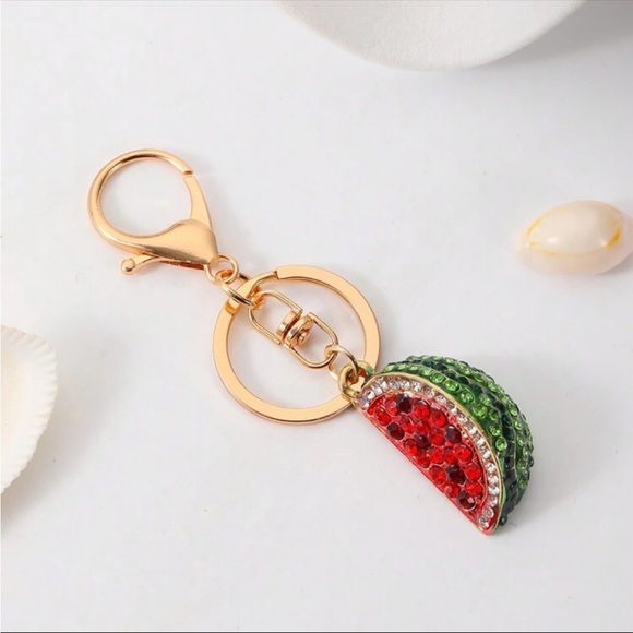 Sparkling Watermelon 🍉 Slice Bag Charm Keychain NWT - Picture 3 of 3